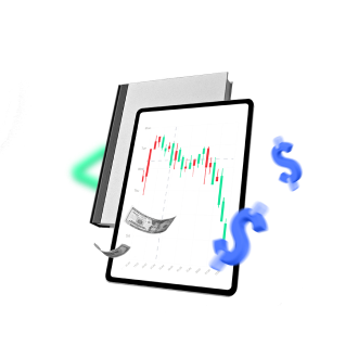 a tablet with a graph and blue usd signs, depicting trust in the forex marketing platform for affiliates